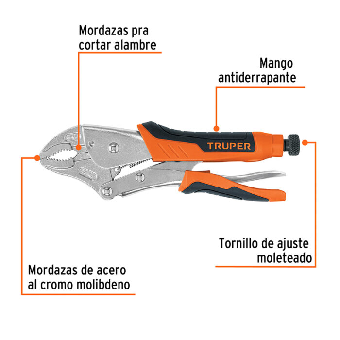 Pinza de presión 10" mordaza curva mango de vinil - Image 3