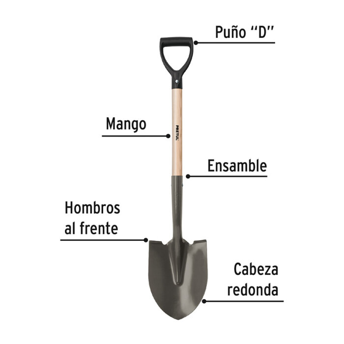Pala redonda, puño "D", mango 28-1/2" - Image 3