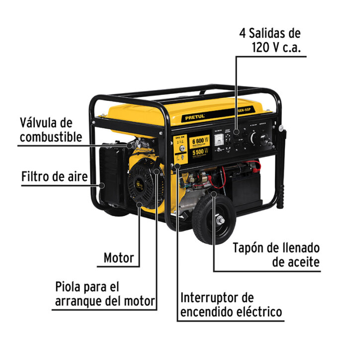 Generador portátil 6.6 kW motor a gasolina - Image 3